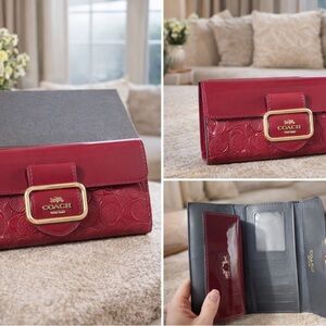 Coach Burgundy Leather Women's Wallet